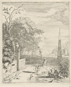 Landschaft mit einem Obelisken (Landschaften) von Albert Meyering