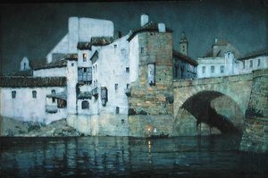 Mondlicht, Puente Genil, Spanien von Albert Moulton Foweraker