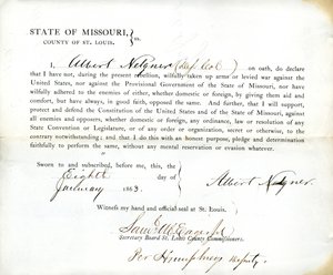 Treueeid von Albert Nelgner aus Missouri, County of St. Louis von Albert Nelgner
