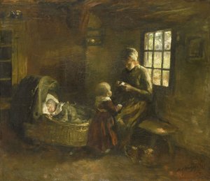 Am Kinderbett von Albert Neuhuys