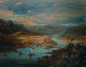 Ansicht des Suezkanals, von Albert Rieger
