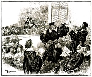 Für die Sache des Fettes im Paris des 17. Jahrhunderts eintreten von Albert Robida