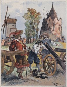 Illustration für Le Capitaine Bellormeau von und illustriert von A. Robida (Farblithografie) von Albert Robida