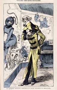 Herr Valentin Croknuff, Direktor des großen Aquariums von Melbourne, Parodie von Jules Verne, „Sehr außergewöhnliche Reisen von Saturnin Farandoul in 5 oder 6 Teile der Welt und in alle bekannten oder unbekannten Länder von Herrn Jules Verne“ von Robida, P von Albert Robida