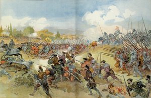 Neunter Italienischer Krieg (1542-1546): Die Schlacht von Ceresole (Italien) von Albert Robida
