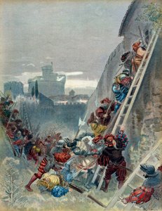 Siebter Italienischer Krieg (1526-1529): Tod von Charles III. von Bourbon (1490-1527) bei der Belagerung von Rom am 6. Mai 1527. Illustration