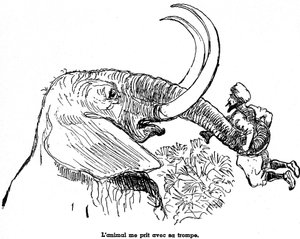 Sindbad der Seefahrer - Geschichte aus Tausendundeiner Nacht - Illustration eines Buches von 1948 (Fortin-Ausgabe, Sammlung Wunderbare Bilder der Kindheit), das seine Abenteuer erzählt - Illustration von Albert Robida (1848 - 1926) - Siebte Reise: Sindbad