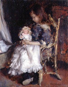 Mädchen mit ihrer Puppe