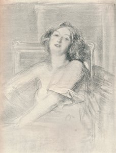 Lithographisches Porträt einer Frau, ca. 1905 von Albert de Belleroche