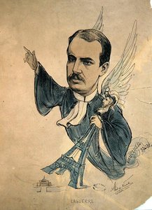 Karikatur von Georges Laguerre, ca. 1900 (Farblithografie)