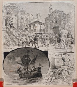 Illustrationen von Cristoforo Colombo, Oper von Alberto Franchetti, ca. 1892