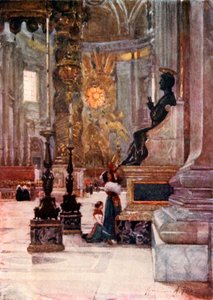 Innenraum von St. Peter, die Bronzestatue von St. Peter