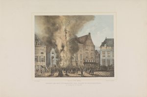 Ansicht beim Ausbruch des Brandes in Middelburg am Sonntag, den 28. Juni 1857