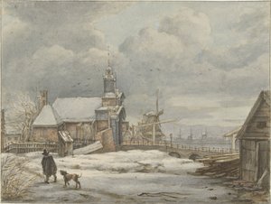 Ansicht des Haarlemmerpoort in Amsterdam von Albertus Brondgeest