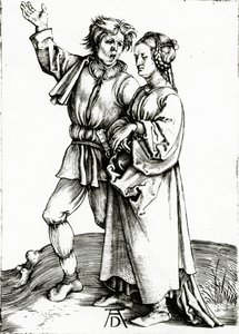 Ein rustikales Paar, graviert von Johannes Wierix, um 1565 (Gravur)