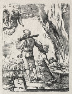Abrahams Opfer, um 1520 von Albrecht Altdorfer