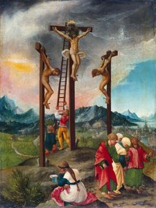 Christus am Kreuz zwischen den Schächern
