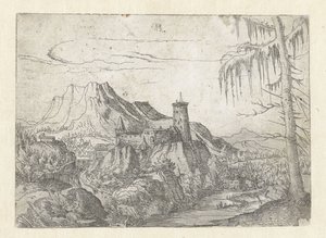 Landschaft mit großem Schloss