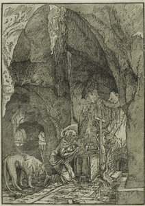 Der heilige Hieronymus in Buße, in einer Höhle