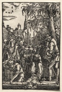 Der Fall und die Erlösung des Menschen: Christus wird ans Kreuz genagelt von Albrecht Altdorfer