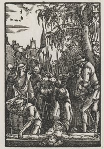 Der Fall und die Erlösung des Menschen: Christus wird ans Kreuz genagelt von Albrecht Altdorfer