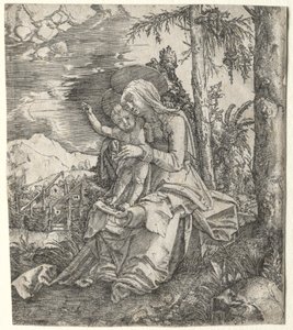 Die Jungfrau in einer Landschaft von Albrecht Altdorfer