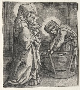 Die Jungfrau mit dem Kind und der heiligen Anna an der Wiege von Albrecht Altdorfer