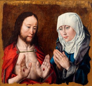 Christus zeigt seiner Mutter die Nagelwunden in seinen Händen, ca. 1490 von Albrecht Bouts