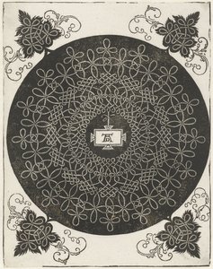 Stickmuster mit rechteckigem Schild von Albrecht Dürer