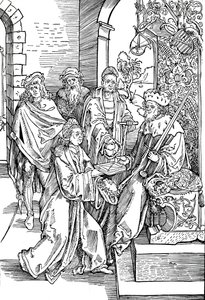 Celtes überreicht sein Buch dem Kurfürsten von Sachsen, 1501, 1906 von Albrecht Dürer