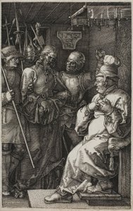 Christus vor Kaiphas, aus Die gravierte Passion