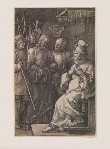 Christus vor Kaiphas, aus der Serie „Die gravierte Passion“