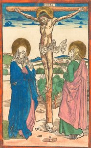 Christus am Kreuz zwischen der Jungfrau und Johannes, 1493 von Albrecht Dürer