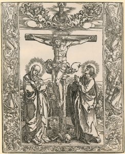 Christus am Kreuz mit Engelbordüre von Albrecht Dürer