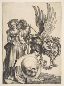Wappen mit einem Schädel, 1503 von Albrecht Dürer