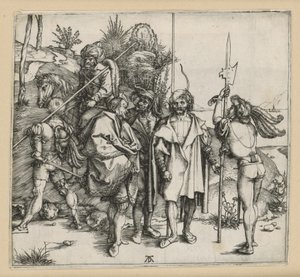 Fünf Soldaten und ein Türke auf einem Pferd von Albrecht Dürer