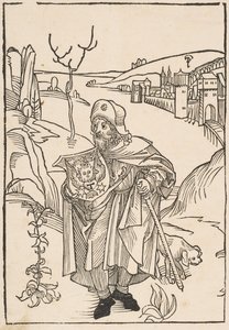 Gerson als Pilger, Frontispiz zu Gersonis Opera, 1489 von Albrecht Dürer