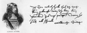 Handschrift und Unterschrift von Albrecht Dürer