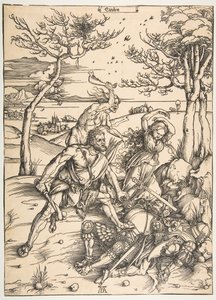 Herkules besiegt die Molioniden-Zwillinge von Albrecht Dürer