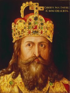Idealbildnis Kaiser Karls des Großen im Krönungsornat mit der Reichskrone