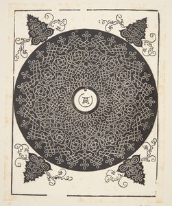 Verschlungenes Kordelmuster mit weißem Medaillon von Albrecht Dürer