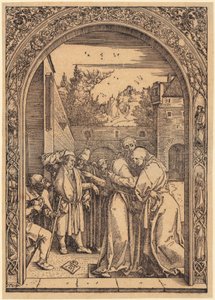 Joachim und Anna unter der Goldenen Pforte, Blatt 4 der Folge "Das Marienleben" von Albrecht Dürer