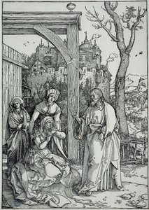 Das Leben der Jungfrau: Jesus nimmt Abschied von seiner Mutter (Bartsch 92) von Albrecht Dürer