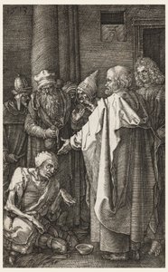 S. Peter und S. Johannes heilen den Lahmen am Tempeltor von Albrecht Dürer