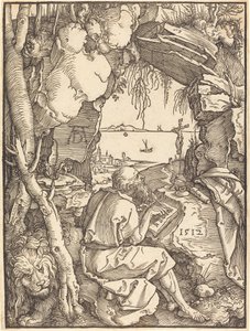 Heiliger Hieronymus in einer Höhle von Albrecht Dürer
