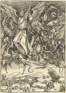 Der heilige Michael kämpft gegen den Drachen von Albrecht Dürer