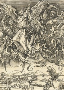Der heilige Michael kämpft gegen den Drachen