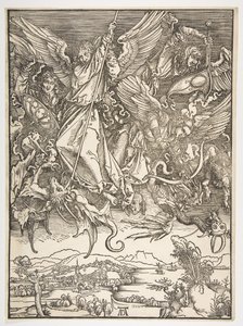 Der heilige Michael und der Drache, aus der Apokalypse, ca. 1498 von Albrecht Dürer