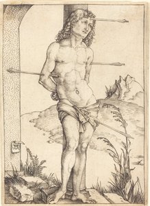 Der heilige Sebastian an die Säule gebunden von Albrecht Dürer