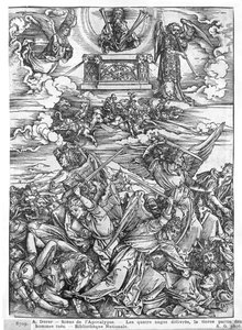 Szene aus der Apokalypse, Die vier rachsüchtigen Engel, lateinische Ausgabe, 1511 von Albrecht Dürer
